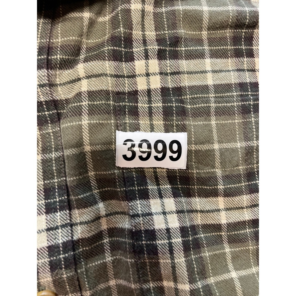 L.L.Bean Men's Plaid Flannel Shirt Button Down Long Sleeve m tall Olive Green - Picture 5 of 5